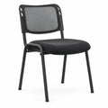 Zwarte vergaderstoel met netrug en stalen frame, 54 x 58 x 83 cm