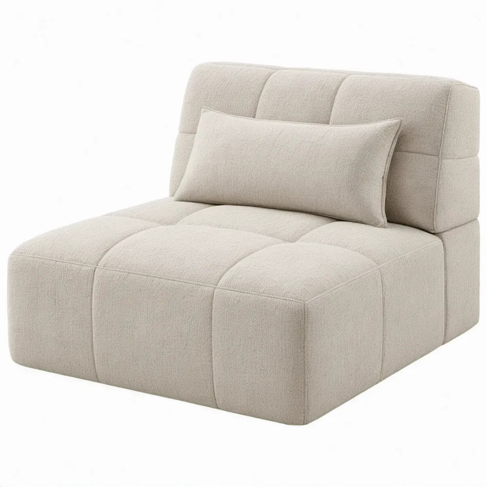 Modulaire loungestoel 100 x 100 x 75 cm met rugkussen, crème