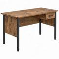Industrieel bureau met lade 120 x 60 x 75 cm bruin/zwart MDF en staal